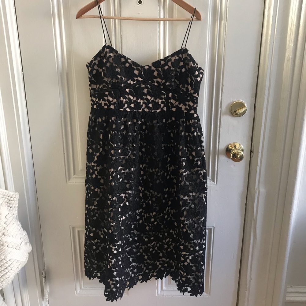 Club Monoco Size 10 black lace midi dress